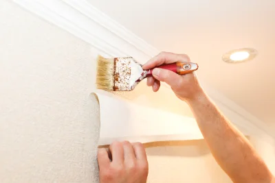 Pose de papier peint à la Regrippière — revêtements muraux et toiles de verre